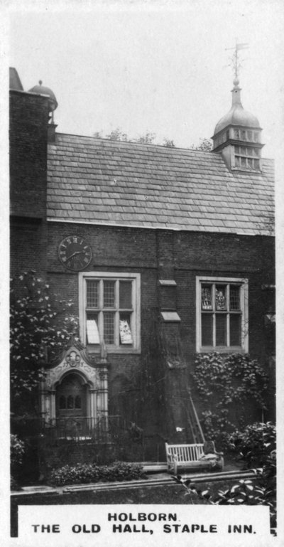 La vecchia sala, Staple Inn, Holborn, Londra, c1920s da Unbekannt