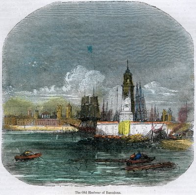 Il Vecchio Porto di Barcellona, Catalogna, Spagna, c1880 da Unbekannt