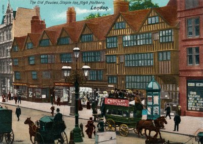 Le vecchie case, Staple Inn, High Holborn, Londra, 1905 da Unbekannt