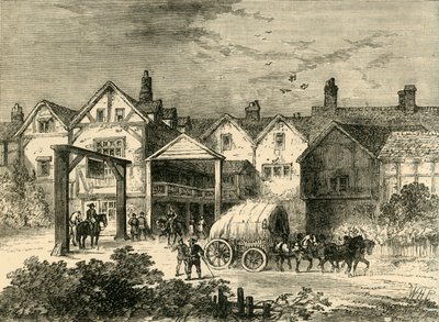 Il vecchio Tabard Inn, nel XVII secolo, c1878 da Unbekannt