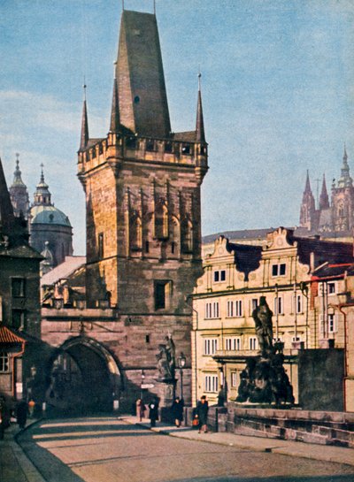 La fine della città vecchia del ponte Carlo, Praga, Repubblica Ceca, 1943 da Unbekannt