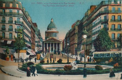 Il Panthéon e la Rue Soufflot, Parigi, c. 1920 da Unbekannt