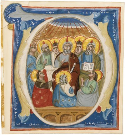 La Pentecoste. Iniziale O da un antifonario, ca 1320 da Unbekannt