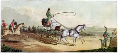 Il Principe Reggente che guida la Signora Q sulla strada per Brighton, fine XVIII o inizio XIX secolo da Unbekannt