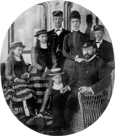 Il Principe e la Principessa del Galles con la loro famiglia a bordo dello yacht reale, XIX secolo 1910 da Unbekannt