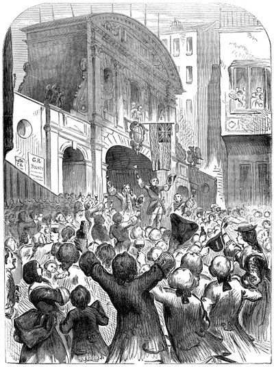 Il Principe di Galles brinda al successo della guerra a Temple Bar, Londra, XVIII secolo, XIX secolo da Unbekannt