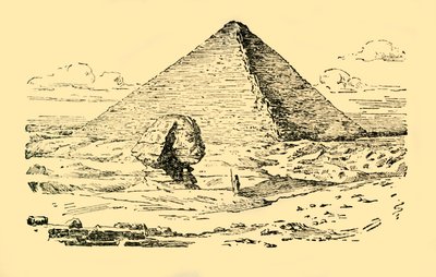 La piramide tomba del re Khufu e la Grande Sfinge a Giza, Egitto, c1930 da Unbekannt