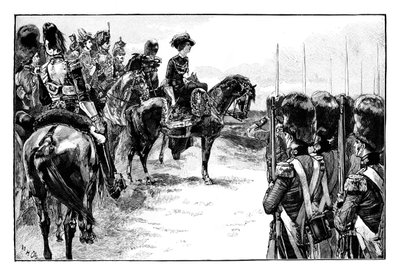 La regina al campo di Chobham, Surrey, 1853, 1888 da Unbekannt