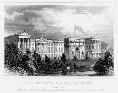 Il Palazzo della Regina, Pimlico, Londra, c1840s da Unbekannt