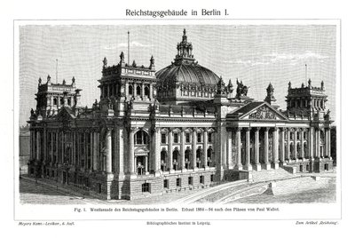Il Reichstag, Berlino, Germania, fine XIX secolo da Unbekannt