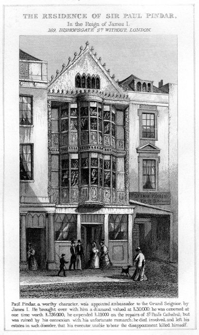 La residenza di Sir Paul Pindar, Bishopsgate, Città di Londra da Unbekannt