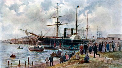 La Ripon lascia Southampton con truppe per la Crimea da Unbekannt