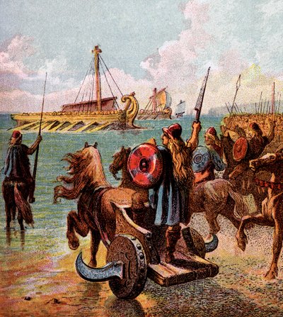 I Romani conquistano la Britannia, c1850 da Unbekannt