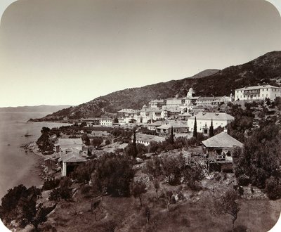 Il Monastero Rossikon di San Panteleimon sul Monte Athos, Grecia, 1860s da Unbekannt