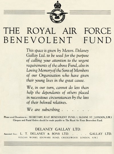 Il Fondo di Beneficenza della Royal Air Force, 1941 da Unbekannt