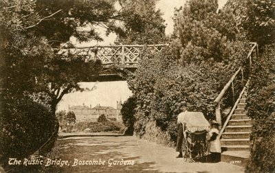 Il ponte rustico, Boscombe Gardens, Bournemouth, Dorset, c1900-c1919 da Unbekannt