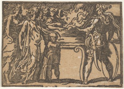 Il sacrificio o Muzio Scevola, dopo Parmigianino, XVI secolo da Unbekannt