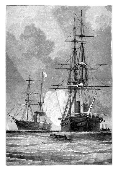 Il San Jacinto, fermando il Trent, 1861 da Unbekannt