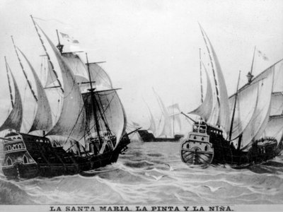 La Santa Maria, la Pinta e la Nina, XV secolo, anni 1920 da Unbekannt