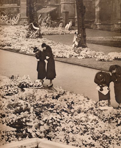 Il funerale di stato del Re Giorgio V a Windsor: corone commemorative, 1936 da Unbekannt