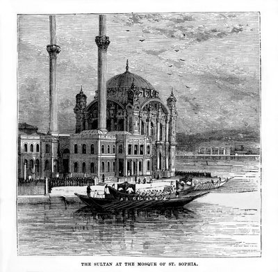 Il Sultano alla Moschea di Santa Sofia, Costantinopoli, Turchia, XIX secolo da Unbekannt