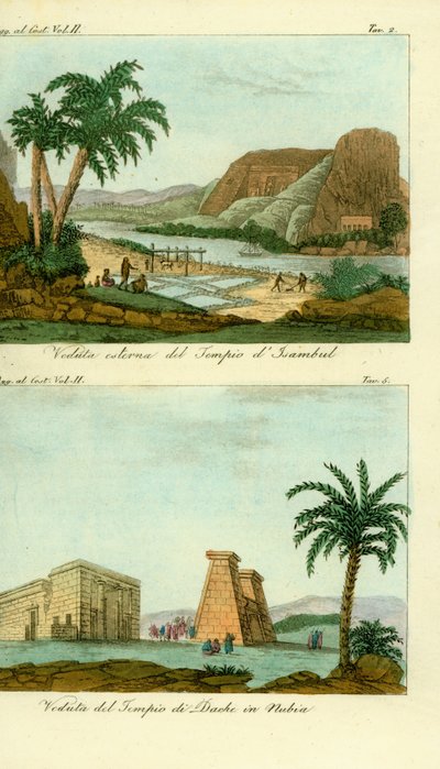 Il Tempio di Ramses II ad Abu Simbel (Isambul), Nubia, e il Tempio di Thoth a Dakka, Nubia da Unbekannt