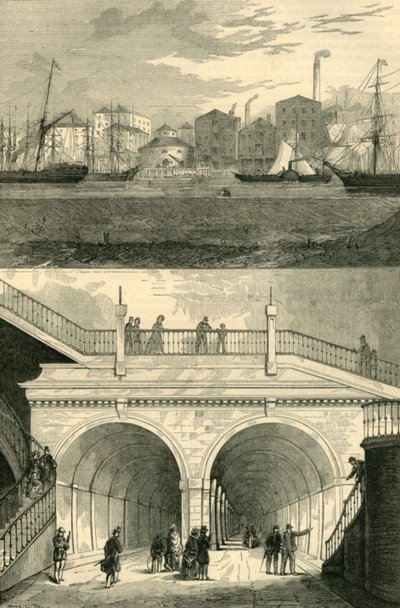 Il Tunnel del Tamigi come appariva quando fu aperto al traffico, c1872 da Unbekannt