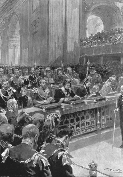 Il servizio di ringraziamento per la guarigione del Principe di Galles...1872, 1901 da Unbekannt