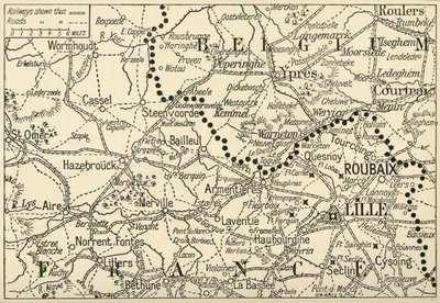 Il teatro di guerra nelle Fiandre, 1914, c1920 da Unbekannt