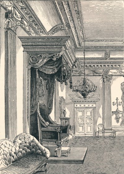 La sala del trono, Castello di Dublino, 1896 da Unbekannt