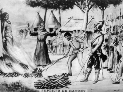 Il tormento di Hatuey, XVI secolo, 1920 da Unbekannt