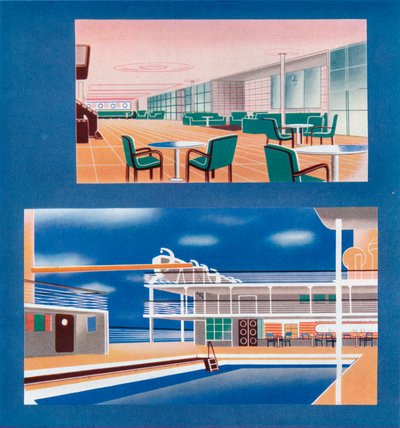 La sala turistica e la piscina della RMS Orion, 1935 da Unbekannt