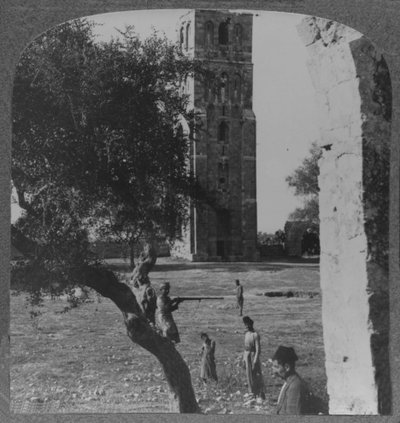 La Torre a Ramleh, detto essere il minareto di una grande Moschea da Unbekannt