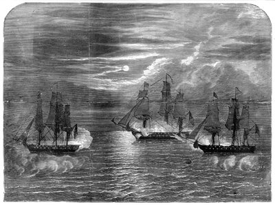 La USS Constitution cattura la Cyane e la Levant, 1815, 1872 da Unbekannt