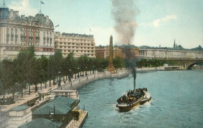 Il Victoria Embankment e il piroscafo sul Tamigi, Londra da Unbekannt