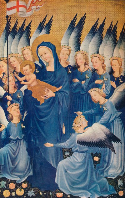 La Vergine e il Bambino con angeli: Foglio del Dittico di Wilton da Unbekannt
