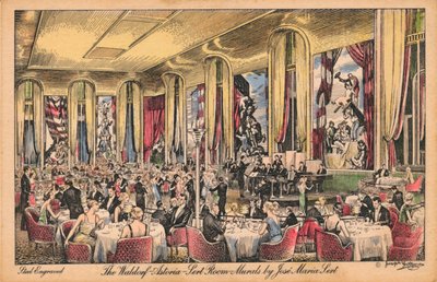 Il Waldorf Astoria, Sala Sert, Murales di Jose Maria Sert c1930s da Unbekannt