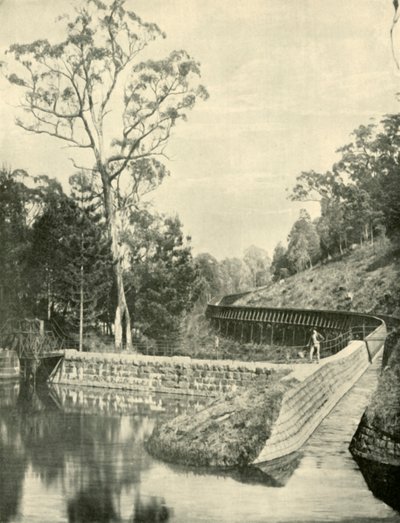 La diga e il canale, Kirks Reservoir, 1901 da Unbekannt