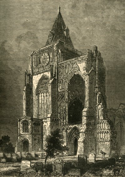La facciata ovest, Abbazia di Crowland da Unbekannt