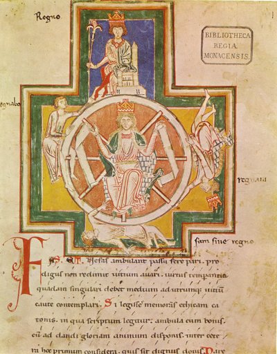 La Ruota della Fortuna Rota Fortunae da Carmina Burana, ca 1230 da Unbekannt