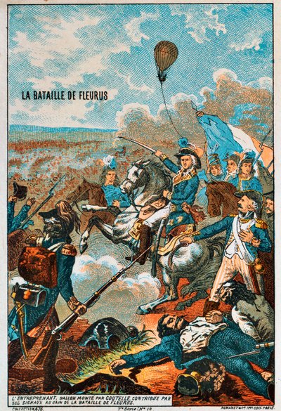Il pallone Entreprenant, pilotato da Coutelle, alla Battaglia di Fleurus, 1794 1890s da Unbekannt
