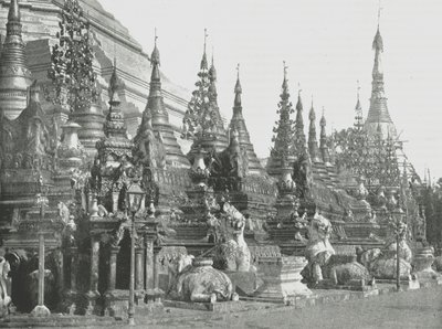 La base della Grande Pagoda, Rangoon, Birmania, 1895 da Unbekannt