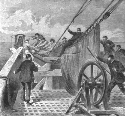 La rottura del cavo atlantico a bordo del Great Eastern, 2 agosto 1865 da Unbekannt