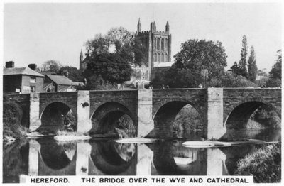 Il ponte sul Wye e la cattedrale, Hereford, 1936 da Unbekannt