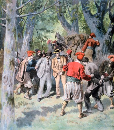 La cattura di due viaggiatori francesi da parte di briganti in Sardegna, 1894 da Unbekannt
