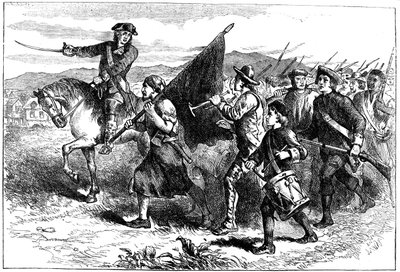 La folla a Springfield con la bandiera nera, c1776-1781 c1880 da Unbekannt