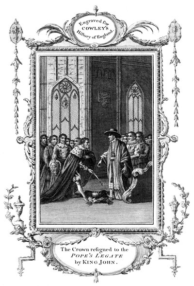 La corona consegnata al legato papale da Re Giovanni 1167-1216, 1213 da Unbekannt