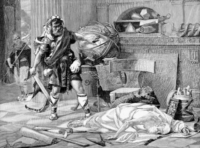 La morte di Archimede durante la cattura di Siracusa da parte dei Romani, 212 a.C., fine XIX secolo da Unbekannt