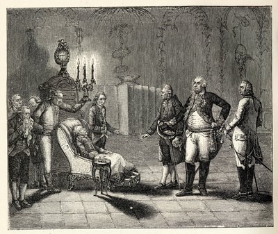 La morte di Federico II il 17 agosto 1786 da Unbekannt