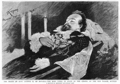 La morte del re Ludwig II di Baviera da Unbekannt